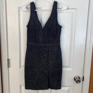 MIDNIGHT DOLL deep v neck sleeveless homecoming/formal dress-black, jr size 5